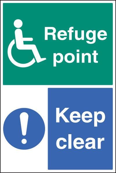 58823 Refuge point keep clear floor graphic 400x600mm (400x600mm) Safety Sign