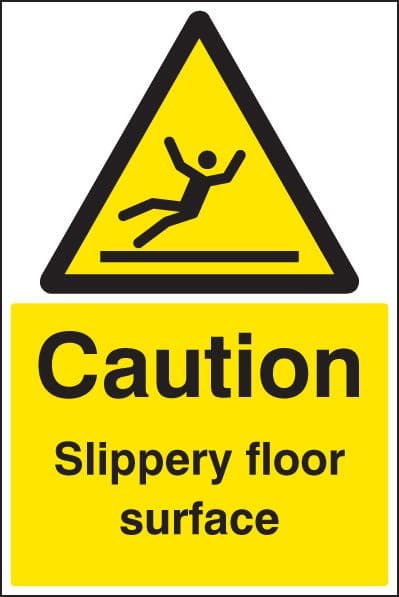 58824 Caution slippery surface floor graphic 400x600mm (400x600mm) Safety Sign