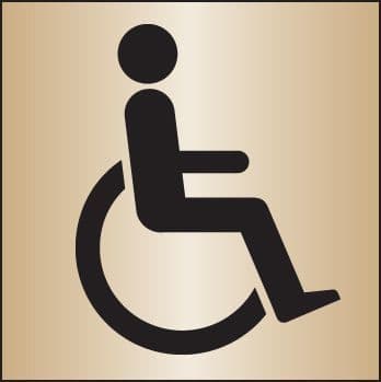59052 Disabled WC 140x140mm brass - Miscellaneous (140x140mm) Safety Sign