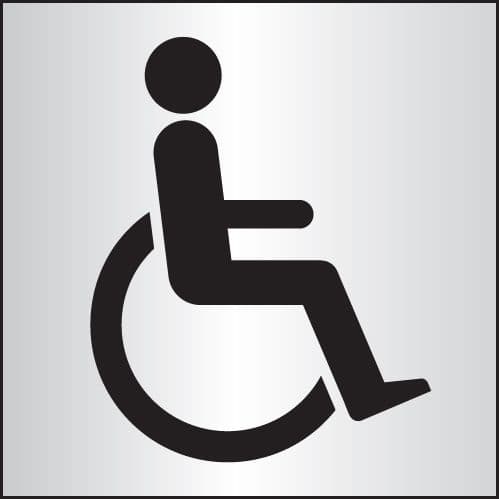59053 Disabled WC 140x140mm aluminium (140x140mm) Safety Sign