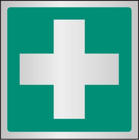 59055 First aid symbol 100x100mm aluminium (100x100mm) Safety Sign