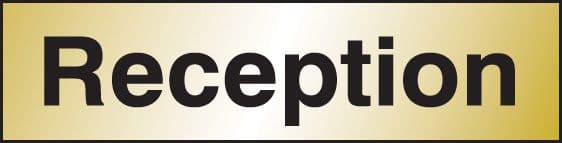 59060 Reception 140x35mm Engraved brass effect pvc (140x35mm) Safety Sign