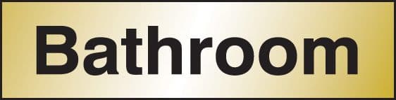 59064 Bathroom 140x35mm Engraved brass effect pvc (140x35mm) Safety Sign