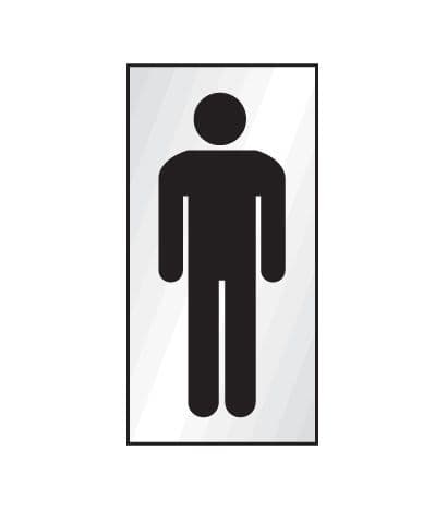 59067 Gents symbol 70x140mm Engraved aluminium effect pvc (70x140mm) Safety Sign
