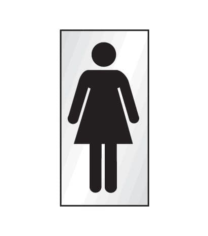 59069 Ladies symbol 70x140mm Engraved aluminium effect pvc (70x140mm) Safety Sign