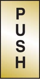 59070 Push 70x35mm Engraved brass effect pvc (70x35mm) Safety Sign