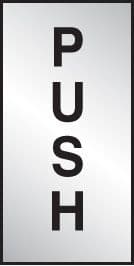 59071 Push 70x35mm Engraved aluminium effect pvc (70x35mm) Safety Sign