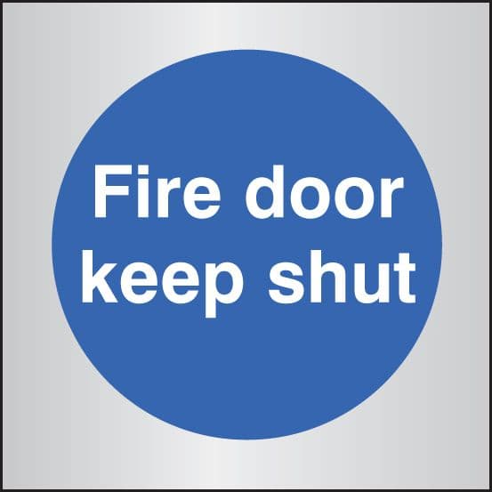 59075 Fire door keep shut 70x70mm aluminium (70x70mm) Safety Sign