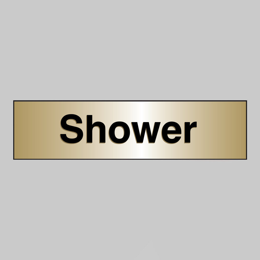 59076 Shower 140x35mm engraved brass effect pvc c/w sav backing Miscellaneous
