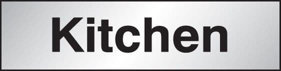 59079 Kitchen sign 140x35mm Engraved aluminium effect pvc (140x35mm) Safety Sign
