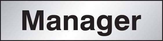 59085 Manager 140x35mm Engraved aluminium effect pvc (140x35mm) Safety Sign