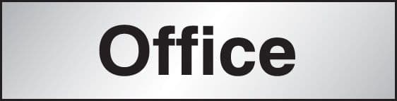 59089 Office 140x35mm Engraved aluminium effect pvc (140x35mm) Safety Sign