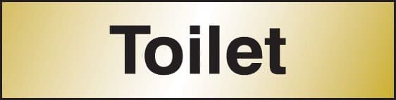 59118 Toilet 140x35mm Engraved brass effect pvc (140x35mm) Safety Sign