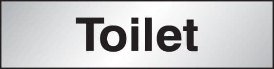 59119 Toilet 140x35mm Engraved aluminium effect pvc (140x35mm) Safety Sign
