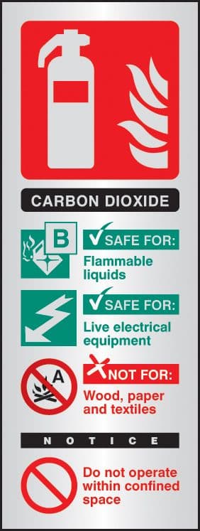 59184 CO2 extinguisher identification aluminium 75x200mm (75x200mm) Safety Sign
