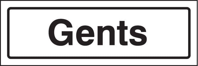 59189 Gents visual impact sign (450x150mm) Safety Sign