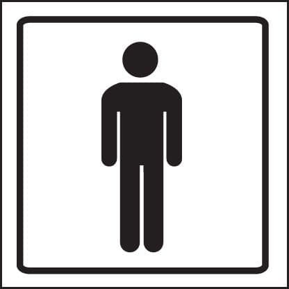 59195 Gents symbol visual impact sign (200x200mm) Safety Sign