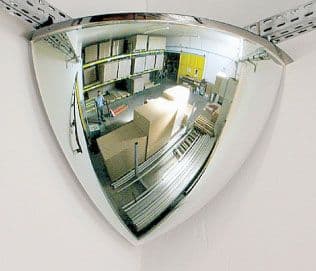 59217 Quarter Dome Mirror (410dia 90deg) to view 2 directions (410mm) Safety Sign