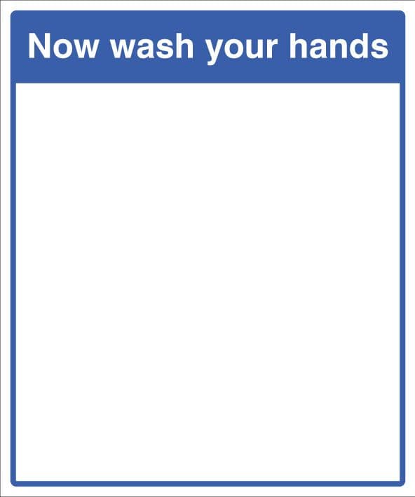 59238 Mirror Message - Now wash your hands 405x485mm (405x485) Safety Sign