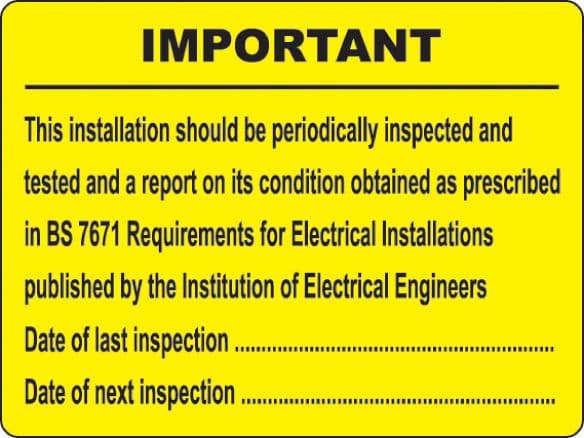59584 Periodic inspection labels roll of 100, 100x75mm (100x75mm) Safety Sign