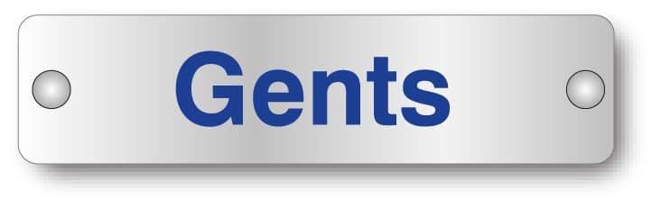 59617 Gents visual impact aluminium door sign (200x50mm) Safety Sign