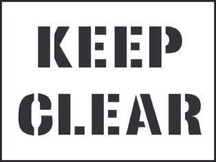 59660 Stencil kit 600x400mm - Keep Clear (600x400mm) Safety Sign