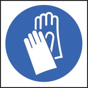 59715 100 S/A labels 50x50mm gloves (50x50mm) Safety Sign