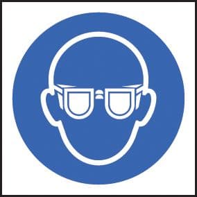 59716 100 S/A labels 50x50mm goggles (50x50mm) Safety Sign
