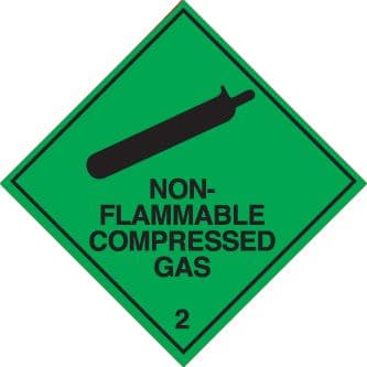 59740 100 S/A labels 100x100mm non-flammable compressed gas 2 (100x100mm) Safety Sign