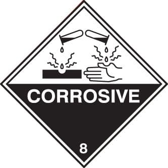 59743 100 S/A labels 100x100mm corrosive 8 (100x100mm) Safety Sign
