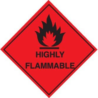 59745 100 S/A labels 100x100mm highly flammable (100x100mm) Safety Sign