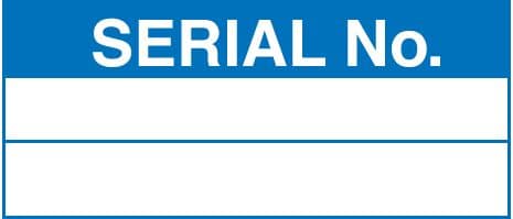 59747 100 S/A labels 50x20 serial number (50x20mm) Safety Sign