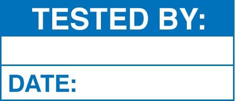 59748 100 S/A labels 50x20 tested by (50x20mm) Safety Sign