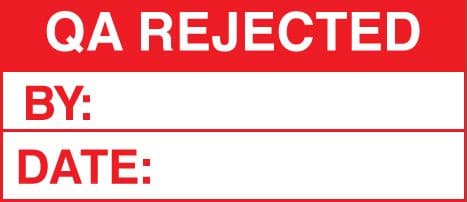 59749 100 S/A labels 50x20 qa rejected (50x20mm) Safety Sign