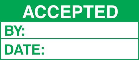 59750 100 S/A labels 50x20 accepted (50x20mm) Safety Sign