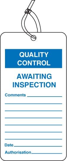 59782 QC tag awaiting inspection pk of 10 (80x150mm) Safety Sign
