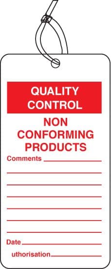 59784 QC tag non conforming product pk of 10 (80x150mm) Safety Sign