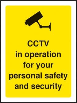 59791 CCTV in operation for your safety 75x100mm sav on face (75x100mm) Safety Sign