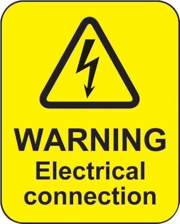 59817 Warning electrical connection roll of 100 labels 40x50mm (40x50mm) Safety Sign
