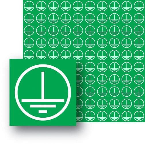 59834 Earth label sheet of 100 25x25mm (25x25mm) Safety Sign