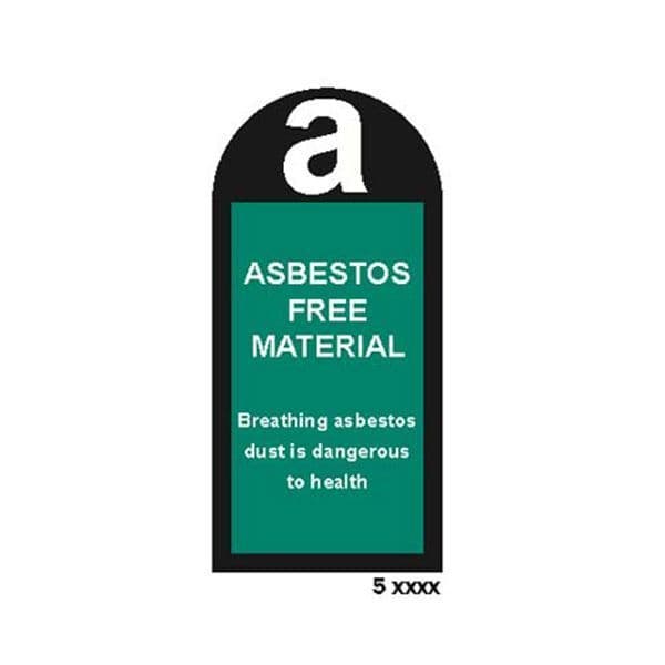 59869 Asbestos free material - roll of 100 self adhesive vinyl labels 27x50mm