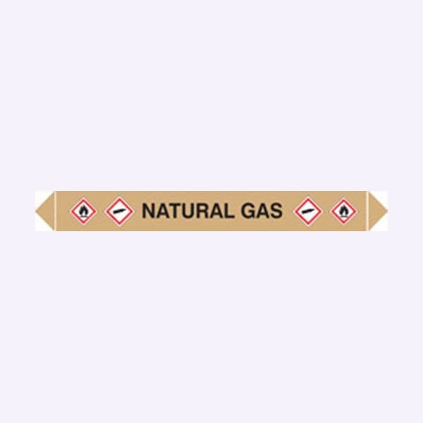 59909 Flow marker pk of 5 natural gas (300x40mm) Safety Sign