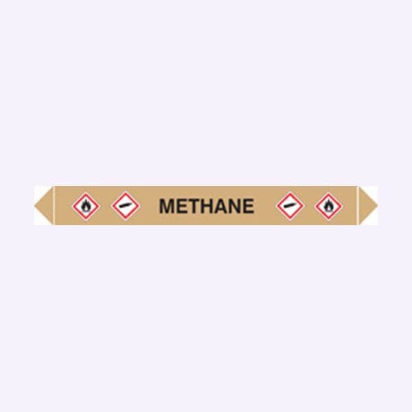 59911 Flow marker pk of 5 methane (300x40mm) Safety Sign
