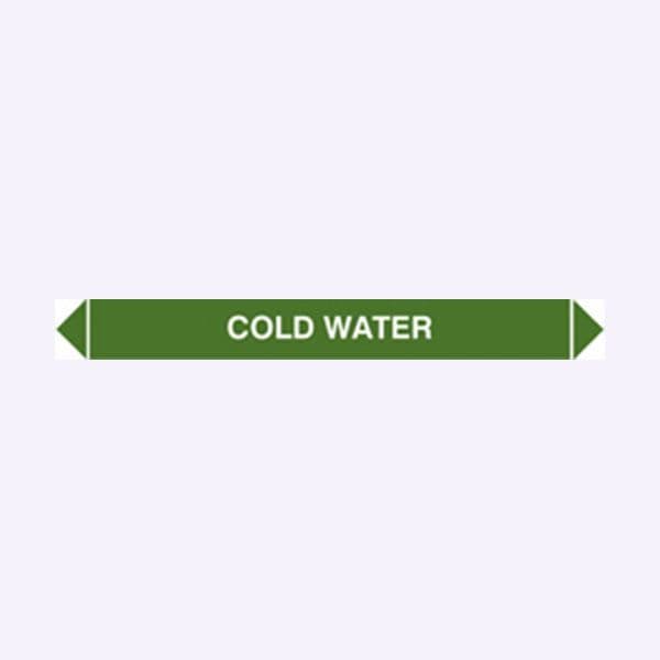 59918 Flow marker Pk of 5 cold water (300x40mm) Safety Sign
