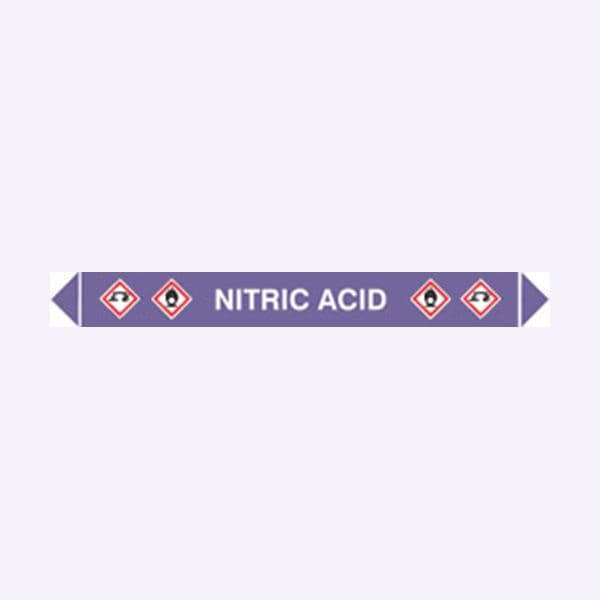 59948 Flow marker Pk of 5 nitric acid (300x40mm) Safety Sign