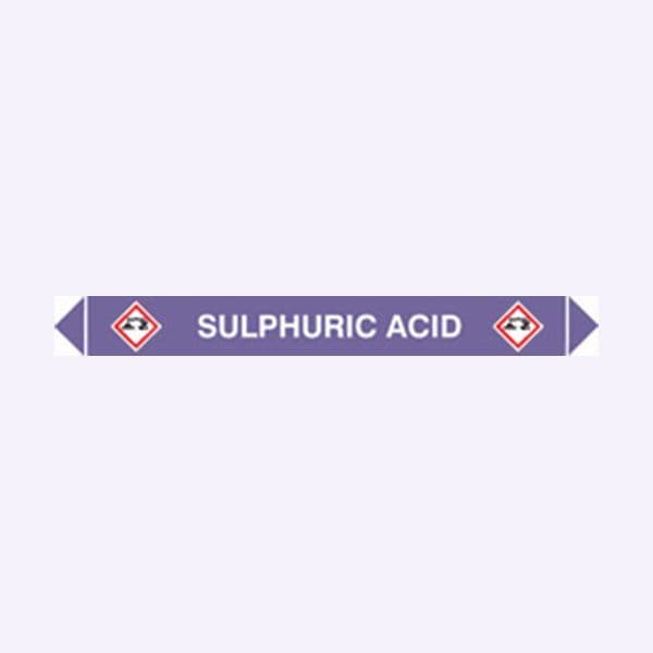 59950 Flow marker Pk of 5 sulphuric acid (300x40mm) Safety Sign