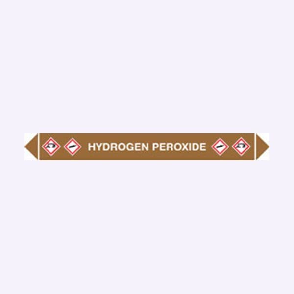 59963 Flow marker Pk of 5 hydrogen peroxide (300x40mm) Safety Sign