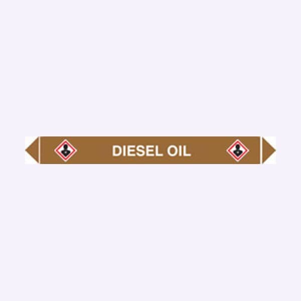 59978 Flow marker Pk of 5 diesel oil (300x40mm) Safety Sign