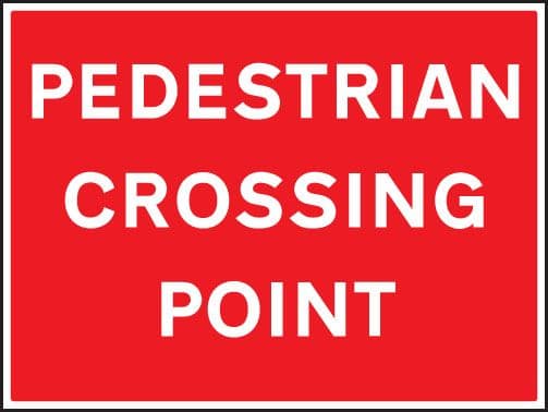66471Q Pedestrian crossing point Aluminium (600x450mm) Safety Sign