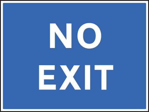 67515Q No exit Aluminium (600x450mm) Safety Sign